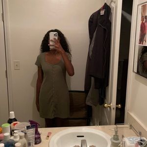 medium olive green dress